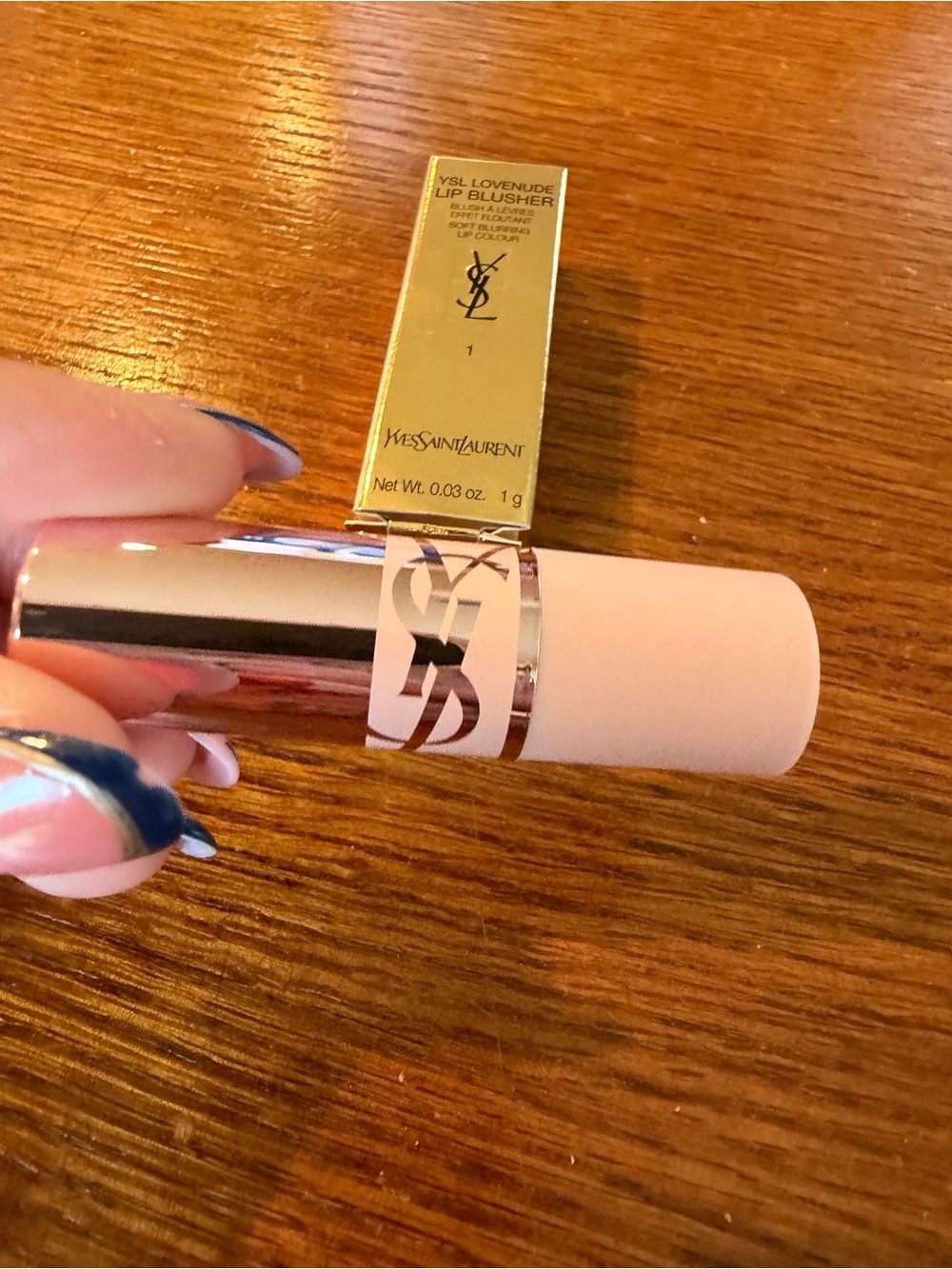 Yves Saint Laurent Lip Blusher with Rose Gold Cap and Pale Pink Tube - Picture 2 of 5